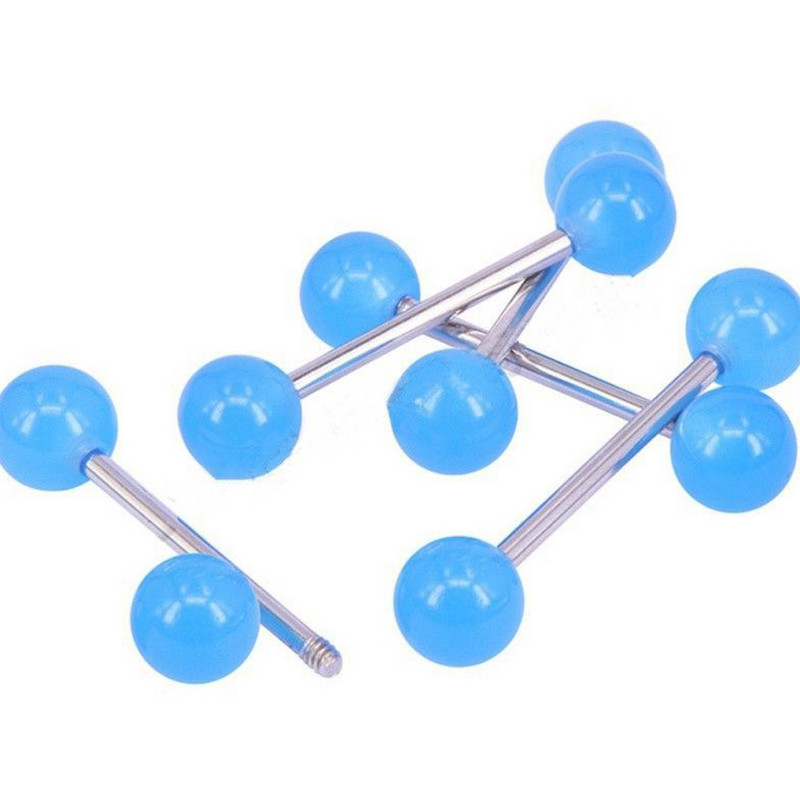10gab/partija Noctilucent Barbell Mēles Pīrsings Lengua Mēles Gredzens Akrila Krūšu gredzens Helix Pīrsings langue Auss Ķermeņa Seksīgas Rotaslietas
