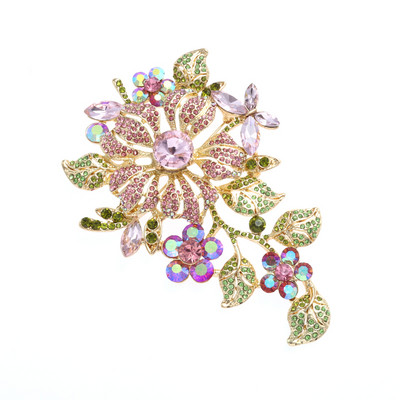 Изящна модна златна брошка със страз, циркон, паун за жени, присъстващи на банкет, абитуриентска рокля, аксесоари, игла