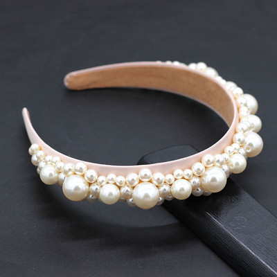 Nova bijela luksuzna ručno izrađena sjajna puna mala biserna kristalna traka za glavu s cvjetnim perlama, dodaci za kosu, svadbena pokrivala735