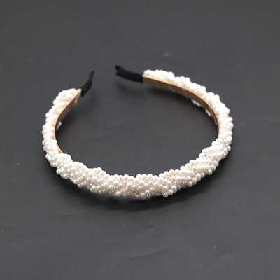 Nova bijela luksuzna ručno izrađena sjajna puna mala biserna kristalna traka za glavu s cvjetnim perlama, dodaci za kosu, svadbena pokrivala735