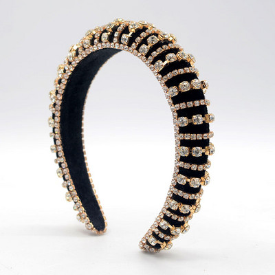 Bentite baroc căptușite superbe Boho Bentițe de păr de cristal de lux pentru femei Tiara cu strasuri Bling Accesorii pentru păr959