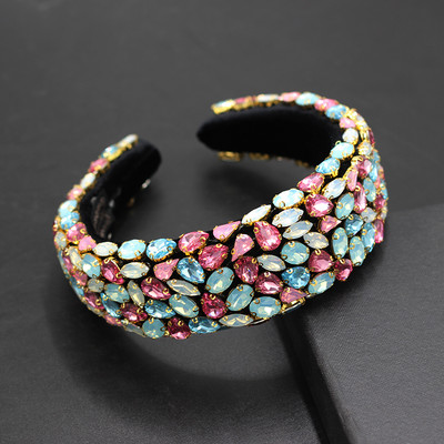 Bentite baroc căptușite superbe Boho Bentițe de păr de cristal de lux pentru femei Tiara cu strasuri Bling Accesorii pentru păr959