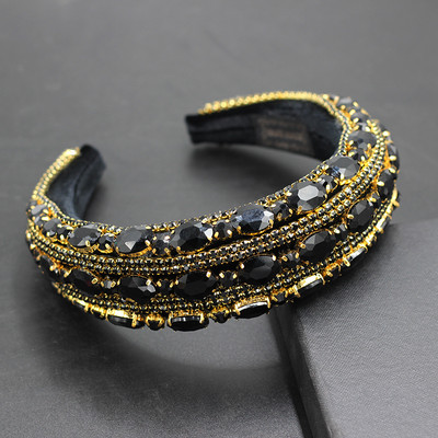 Bentite baroc căptușite superbe Boho Bentițe de păr de cristal de lux pentru femei Tiara cu strasuri Bling Accesorii pentru păr959