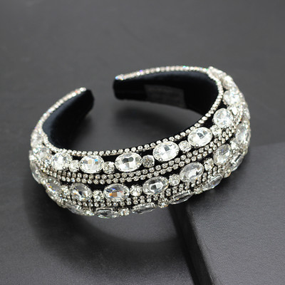 Bentite baroc căptușite superbe Boho Bentițe de păr de cristal de lux pentru femei Tiara cu strasuri Bling Accesorii pentru păr959