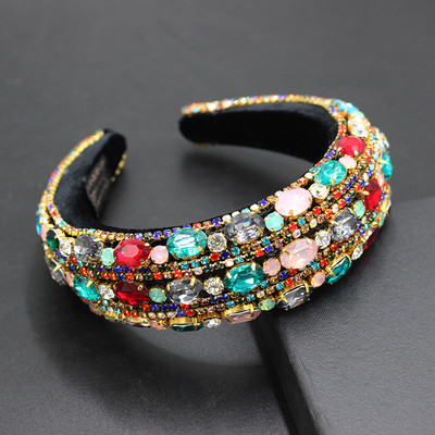 Bentite baroc căptușite superbe Boho Bentițe de păr de cristal de lux pentru femei Tiara cu strasuri Bling Accesorii pentru păr959