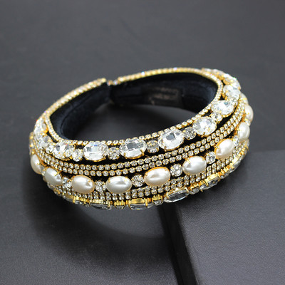 Bentite baroc căptușite superbe Boho Bentițe de păr de cristal de lux pentru femei Tiara cu strasuri Bling Accesorii pentru păr959