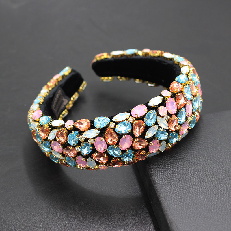 Bentite baroc căptușite superbe Boho Bentițe de păr de cristal de lux pentru femei Tiara cu strasuri Bling Accesorii pentru păr959