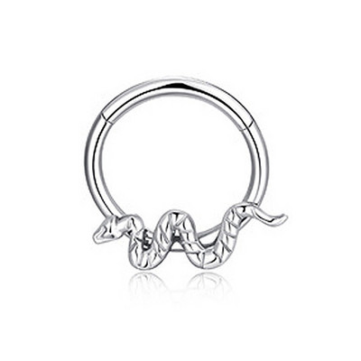 1 buc Inel pentru nas din oțel chirurgical Piercing pentru sept segment cu balamale Cercei pentru cartilajul urechii cu cerc Helix Bijuterii pentru corp de culoare argintie