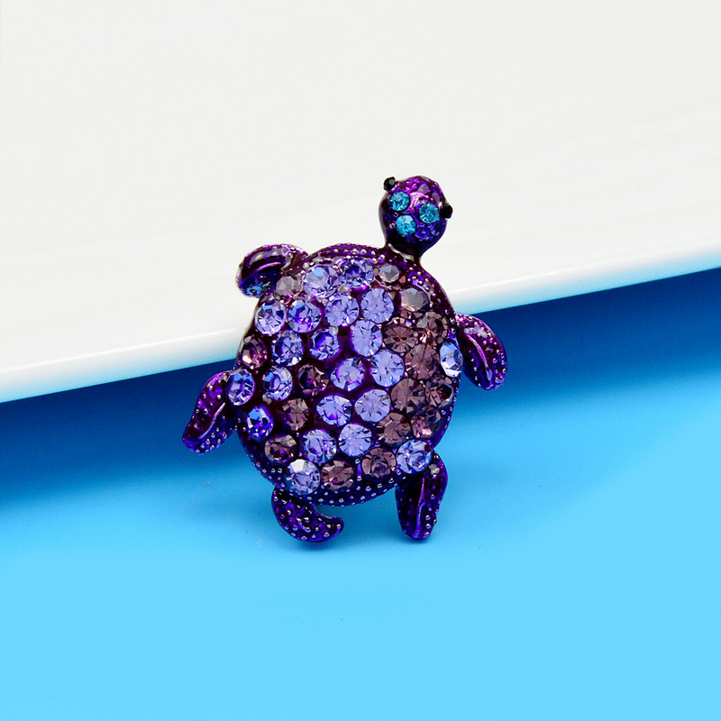 CINDY XIANG Broșe cu broaște țestoasă mici cu stras pentru femei, 3 culori disponibile, accesorii din aliaj de modă pentru animale, nou sosire 2022