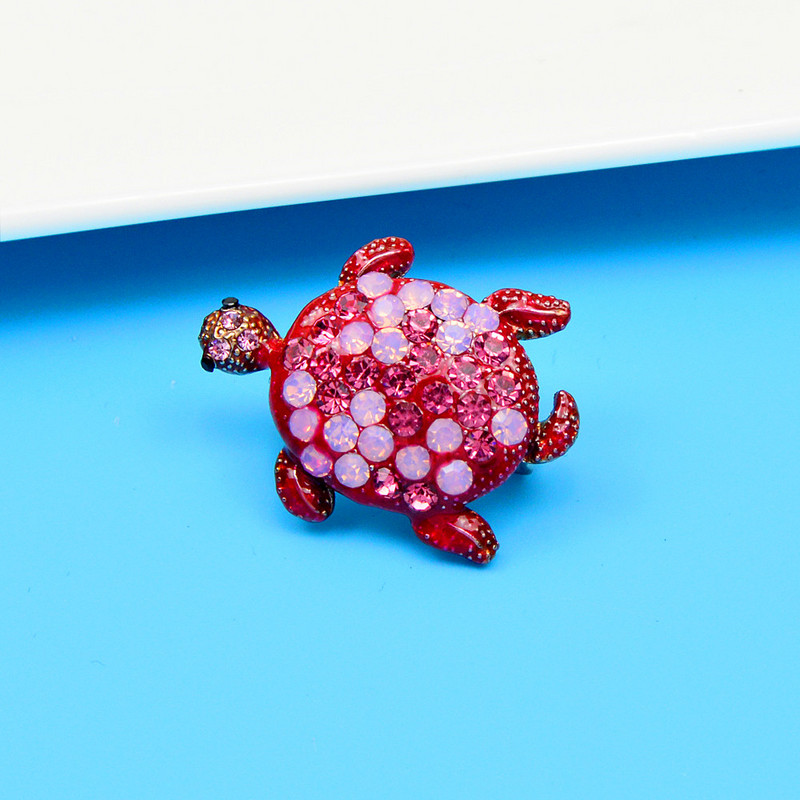 CINDY XIANG Broșe cu broaște țestoasă mici cu stras pentru femei, 3 culori disponibile, accesorii din aliaj de modă pentru animale, nou sosire 2022