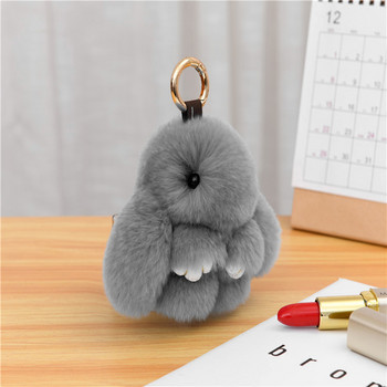 Μπρελόκ 10cm Mini Fluffy Real Fur Pompon Bunny Γυναικεία κορίτσια Χαριτωμένο βελούδινο μπρελόκ με κουνέλι σε τσάντα Κοσμήματα Γαμήλιο πάρτι Παιχνίδι δώρο για παιδιά