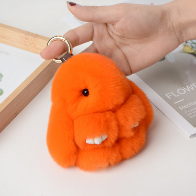 10 cm Mini kohev ehtsast karusnahast pompon jänku võtmehoidja naistele tüdrukutele armas plüüsist jänese võtmehoidja koti peal Ehted pulmapeo mänguasi lapsele kingitus