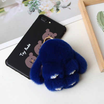 10 cm Mini kohev ehtsast karusnahast pompon jänku võtmehoidja naistele tüdrukutele armas plüüsist jänese võtmehoidja koti peal Ehted pulmapeo mänguasi lapsele kingitus