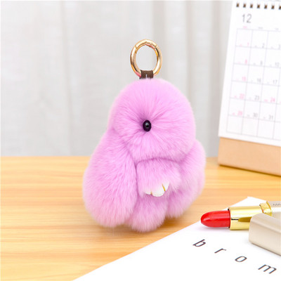 10 cm Mini kohev ehtsast karusnahast pompon jänku võtmehoidja naistele tüdrukutele armas plüüsist jänese võtmehoidja koti peal Ehted pulmapeo mänguasi lapsele kingitus