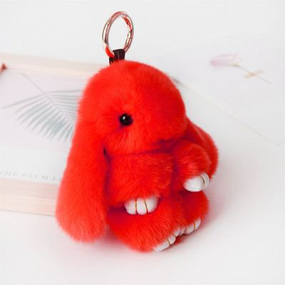 10 cm Mini kohev ehtsast karusnahast pompon jänku võtmehoidja naistele tüdrukutele armas plüüsist jänese võtmehoidja koti peal Ehted pulmapeo mänguasi lapsele kingitus