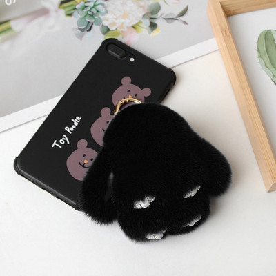 10 cm Mini kohev ehtsast karusnahast pompon jänku võtmehoidja naistele tüdrukutele armas plüüsist jänese võtmehoidja koti peal Ehted pulmapeo mänguasi lapsele kingitus