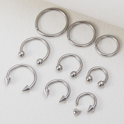 9 buc Cercei cerc Smiley Nas Inel Septum Real Piercing Bar Set Ureche Cartilaj Tragus Helix Lip BCR Circular Barbell Bijuterii 16G