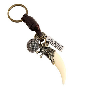 Κρεμαστό μπρελόκ Wolf Κρεμαστό μπρελόκ Wolf Teeth Keyring Animal Charms Norse Viking φυλαχτό Μπρελόκ Μπρελόκ Δώρο κοσμήματος B158