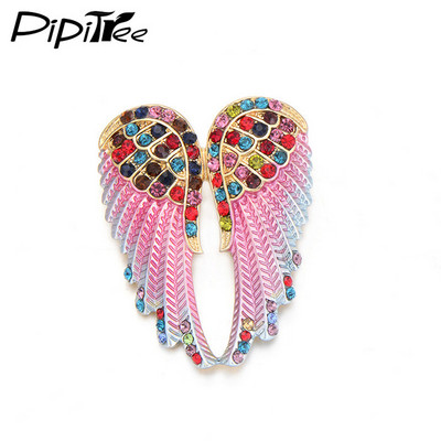 Pipitree modni vintage broš s krilima anđela igle ženski muški nakit božićni dar antikni broševi od zlata u boji kamenčića