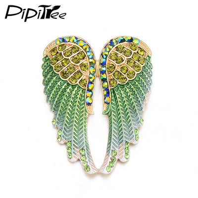 Pipitree modni vintage broš s krilima anđela igle ženski muški nakit božićni dar antikni broševi od zlata u boji kamenčića