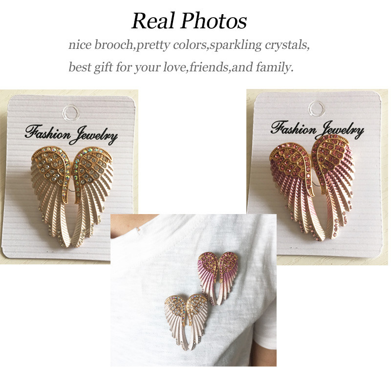 Pipitree modni vintage broš s krilima anđela igle ženski muški nakit božićni dar antikni broševi od zlata u boji kamenčića