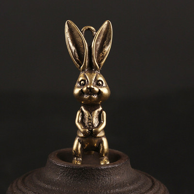 Figúrky zvierat a králikov zverokruhu, mosadzné prívesky na kľúče od auta, vintage DIY šnúrka na krk, závesné šperky pre ženy a mužov, dekorácia na kľúče, darček