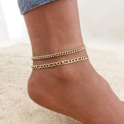 2-3 bucăți/set Boemia cu mai multe straturi gleznă pentru femei, gleznă elegantă pe picior, bijuterii pentru plajă, lungime reglabilă