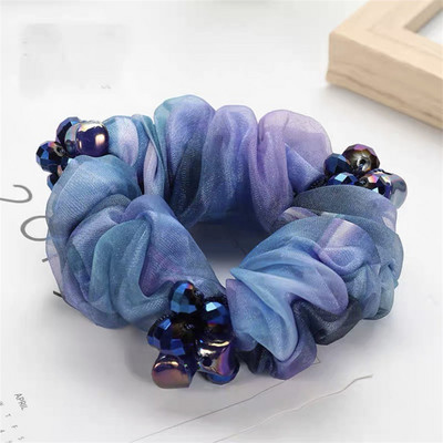 mados Elegantiškos gėlės Scrunchies Moterys Merginos Elastiniai Plaukai Guminės juostelės Aksesuarai Plaukų kaklaraištis Žiedas Virvelė Arklio uodegos laikiklis galvos apdangalas