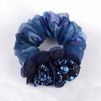 mados Elegantiškos gėlės Scrunchies Moterys Merginos Elastiniai Plaukai Guminės juostelės Aksesuarai Plaukų kaklaraištis Žiedas Virvelė Arklio uodegos laikiklis galvos apdangalas