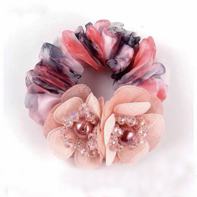 mados Elegantiškos gėlės Scrunchies Moterys Merginos Elastiniai Plaukai Guminės juostelės Aksesuarai Plaukų kaklaraištis Žiedas Virvelė Arklio uodegos laikiklis galvos apdangalas