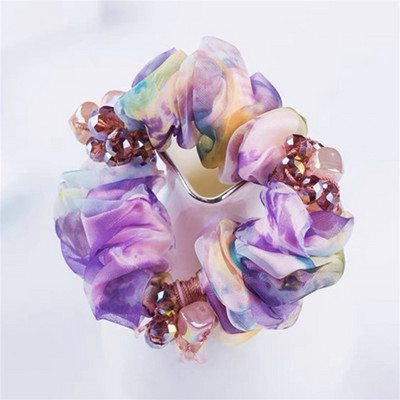 mados Elegantiškos gėlės Scrunchies Moterys Merginos Elastiniai Plaukai Guminės juostelės Aksesuarai Plaukų kaklaraištis Žiedas Virvelė Arklio uodegos laikiklis galvos apdangalas