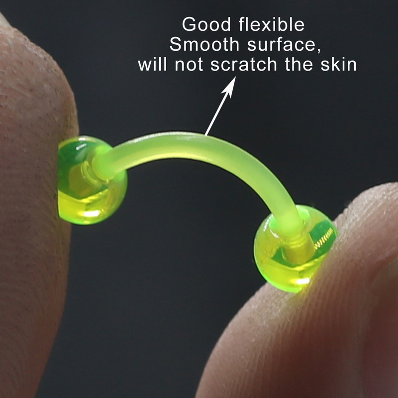 10 bucăți mixte de culoare bomboană bară bilă din plastic limbă industrial piercing unghii flexibile femei Stud bijuterii pentru corp accesorii