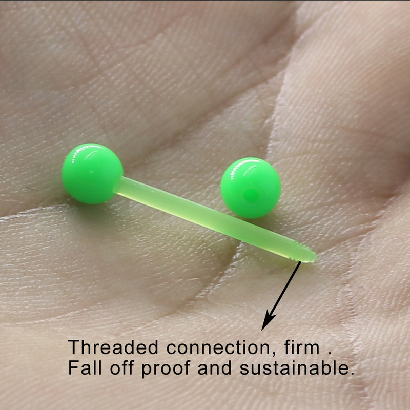 10 bucăți mixte de culoare bomboană bară bilă din plastic limbă industrial piercing unghii flexibile femei Stud bijuterii pentru corp accesorii