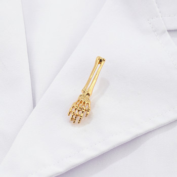 Hanreshe Medical Bone Skull Arm Brooch Pin Gold Color Metal Quality Малка значка Бижута за жена и лекарска медицинска сестра