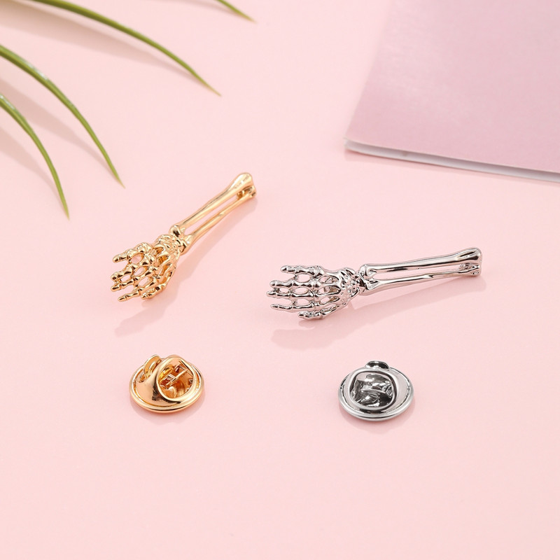 Hanreshe Medical Bone Craniu Broșă Pin Broșă Culoare Aurie Metal Calitate Insigna Mică Bijuterii pentru Femeie și Doctor Asistentă