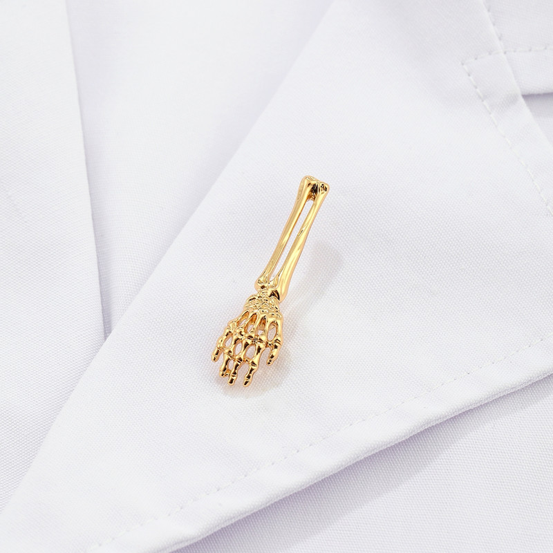 Hanreshe Medical Bone Craniu Broșă Pin Broșă Culoare Aurie Metal Calitate Insigna Mică Bijuterii pentru Femeie și Doctor Asistentă