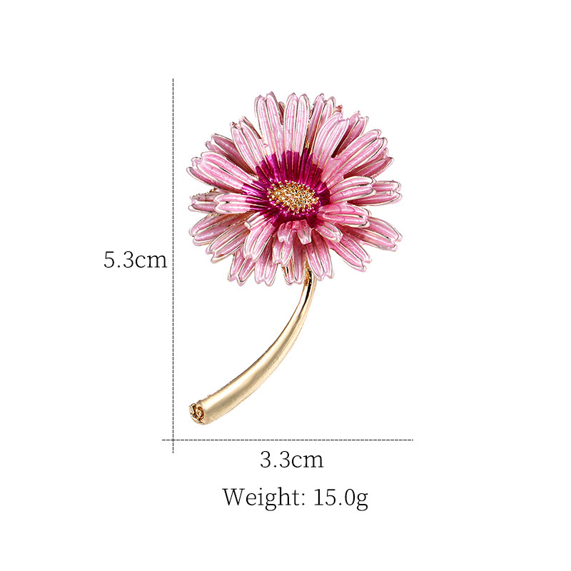 baiduqiandu Novi dolazak Emajlirani ružičasto ljubičasti broš igle s cvijetom tratinčice za žensku odjeću Nakit Dodaci