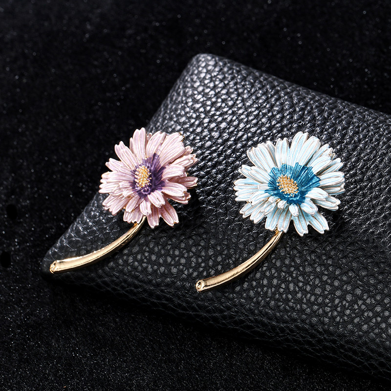 baiduqiandu Novi dolazak Emajlirani ružičasto ljubičasti broš igle s cvijetom tratinčice za žensku odjeću Nakit Dodaci