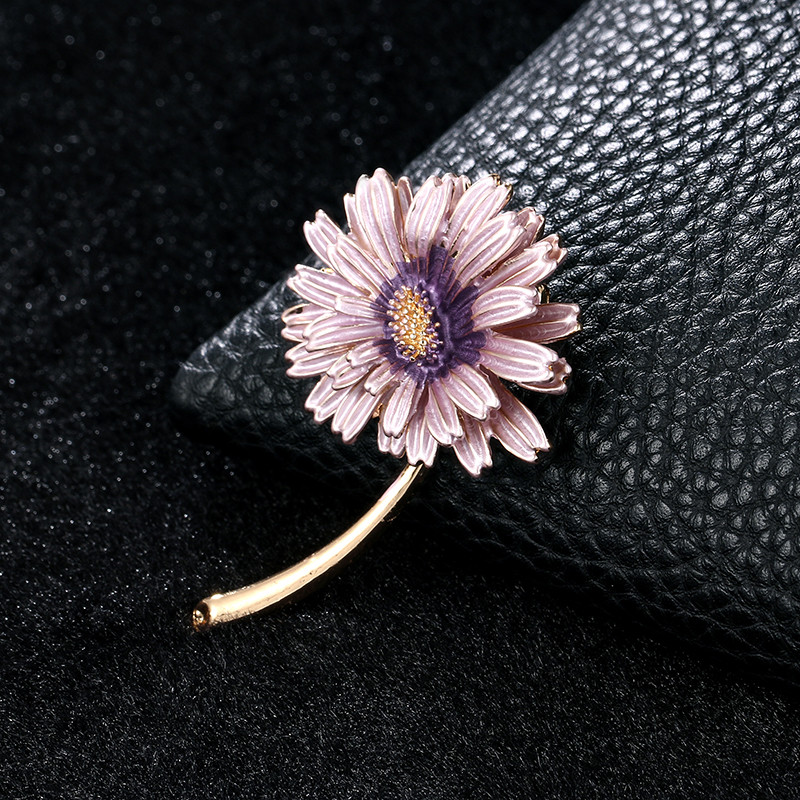baiduqiandu Novi dolazak Emajlirani ružičasto ljubičasti broš igle s cvijetom tratinčice za žensku odjeću Nakit Dodaci