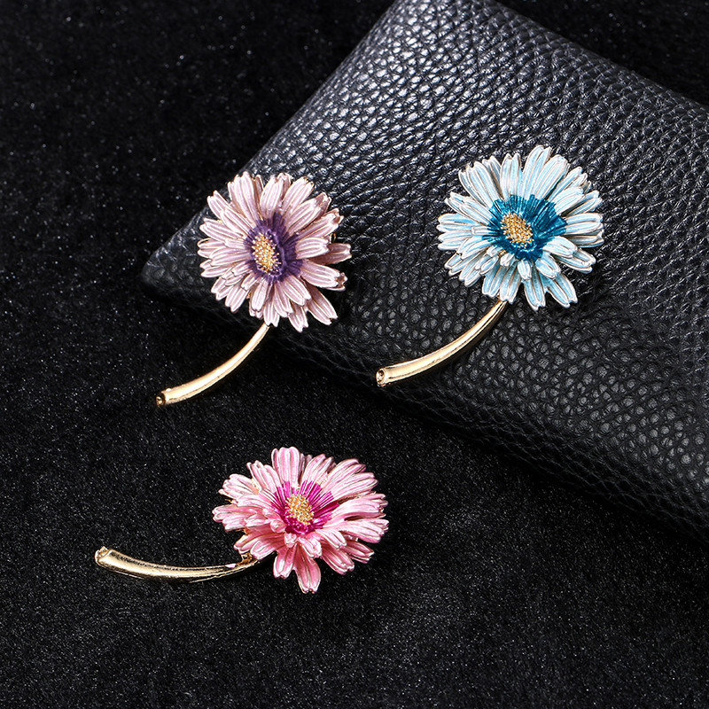 baiduqiandu Novi dolazak Emajlirani ružičasto ljubičasti broš igle s cvijetom tratinčice za žensku odjeću Nakit Dodaci
