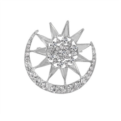 baiduqiandu Nou Sosire Strasuri Broșe Steaua și Lună pentru Femei sau Bărbați