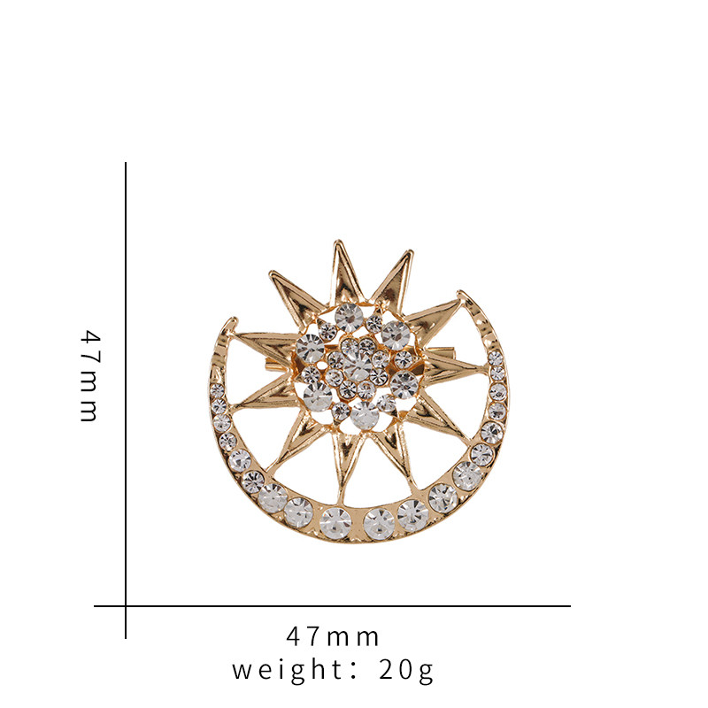 baiduqiandu Nou Sosire Strasuri Broșe Steaua și Lună pentru Femei sau Bărbați