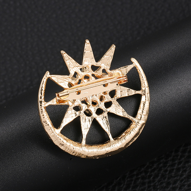 baiduqiandu Nou Sosire Strasuri Broșe Steaua și Lună pentru Femei sau Bărbați