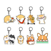 Câine japonez Shiba Inu Breloc pentru mașină Breloc pentru mașină Pet Welsh Corgi Câini imprimeu desen animat Figura acrilice Suport pentru chei Cadou pentru prieteni