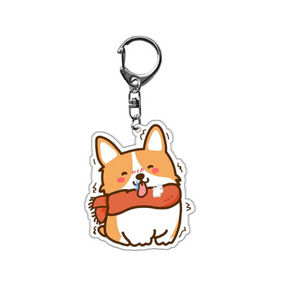 Câine japonez Shiba Inu Breloc pentru mașină Breloc pentru mașină Pet Welsh Corgi Câini imprimeu desen animat Figura acrilice Suport pentru chei Cadou pentru prieteni