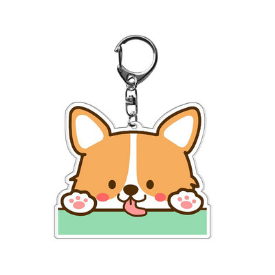 Câine japonez Shiba Inu Breloc pentru mașină Breloc pentru mașină Pet Welsh Corgi Câini imprimeu desen animat Figura acrilice Suport pentru chei Cadou pentru prieteni