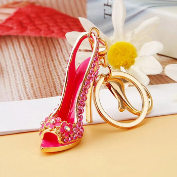 Луксозни кристали Ключодържател за обувки на висок ток Дамски кристални сандали Ключодържател Дамска чанта Висулка за кола Аксесоари за момичета Жени Подаръци