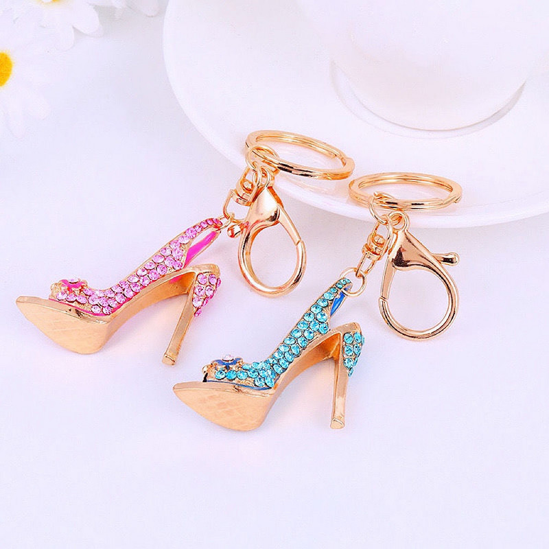 Luksuslik Rhinestone kõrge kontsaga kinga võtmehoidja naistele kristallsandaalid võtmehoidja käekott Auto ripatsite aksessuaarid tüdrukutele naistele kingitused