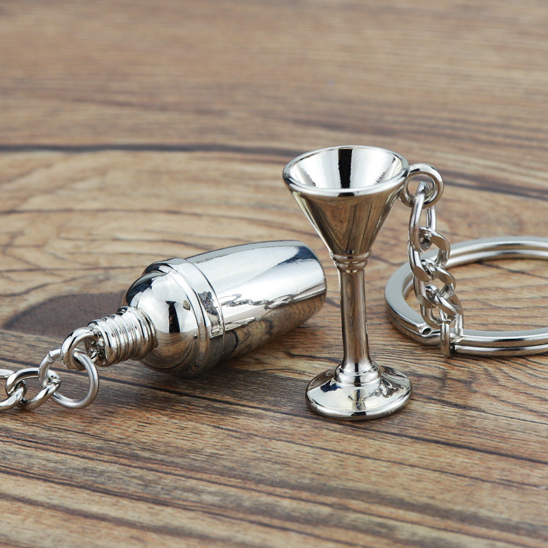 Mix Drinks DIY Cute Cocktail Shaker Wine Glass Key Chain Τρισδιάστατα ποτήρια κοκτέιλ Κρεμαστό μπρελόκ μπρελόκ ανδρικό γυναικείο δώρο στο μπαρ