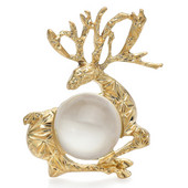 Wuli&baby Broșe de căprioară din rășină pentru femei, unisex, 2 culori, design nou, Crăciun, Anul Nou, căprior, petrecere cu animale, broșă de birou, cadouri